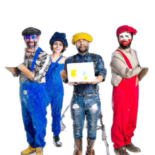 staff, robot, concept art, four transparent PNG cut-out