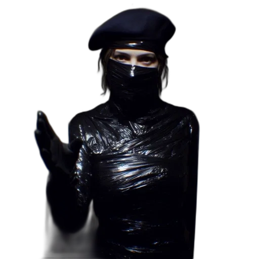 mask, jacket, face, staff transparent PNG cut-out