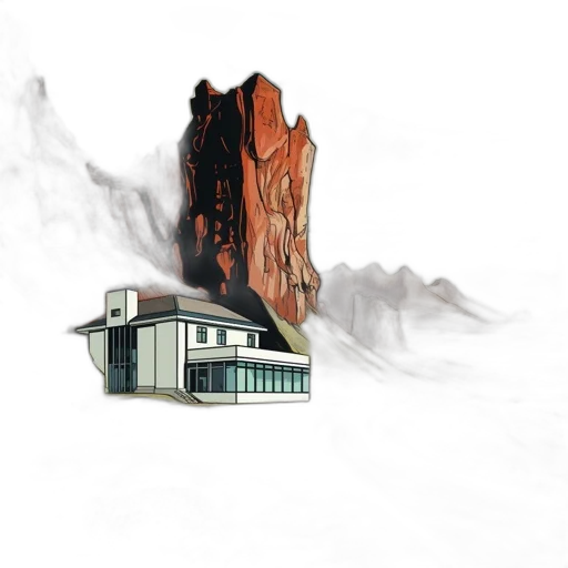 building, concept art, photorealistic, 3d render transparent PNG cut-out