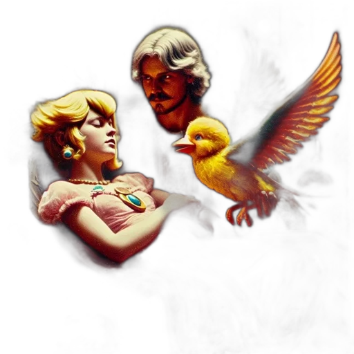 concept art, fantasy art, pixel art, 3d render transparent PNG cut-out
