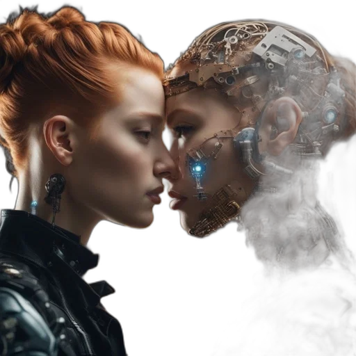 robot, face, cyberpunk, concept art transparent PNG cut-out