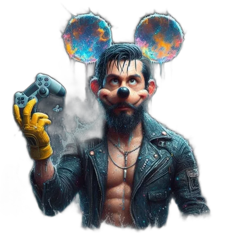 mask, jacket, robot, cyberpunk transparent PNG cut-out