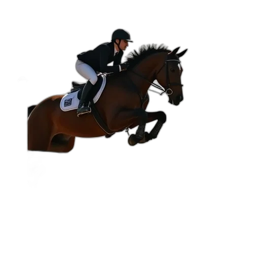 photorealistic, horse, jumping, over transparent PNG cut-out