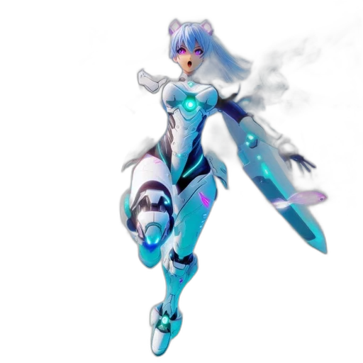robot, weapon, concept art, 3d render transparent PNG cut-out