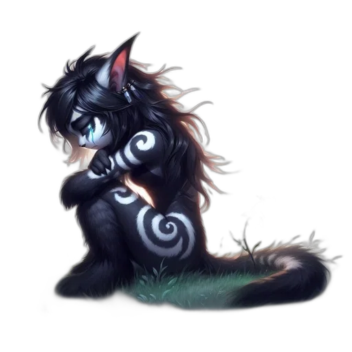 dragon, creature, staff, hair transparent PNG cut-out