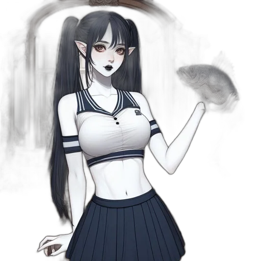 dress, staff, anime, fantasy art transparent PNG cut-out