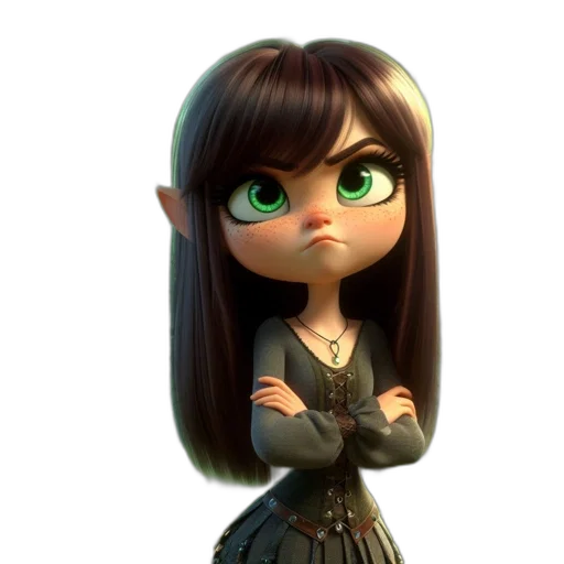 staff, dress, face, 3d render transparent PNG cut-out