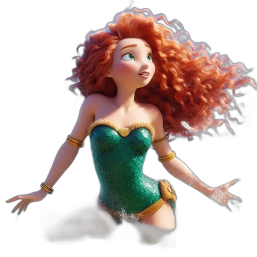 dress, hair, crown, 3d render transparent PNG cut-out
