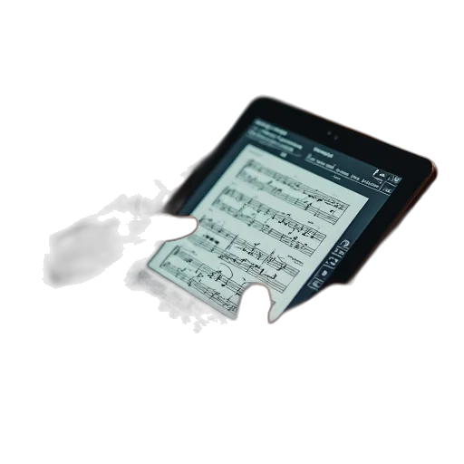 tablet, showing, music, course transparent PNG cut-out