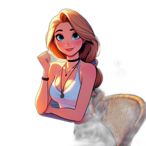 dress, jewelry, staff, crown transparent PNG cut-out