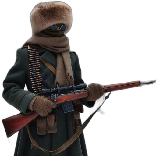 hat, weapon, staff, jacket transparent PNG cut-out