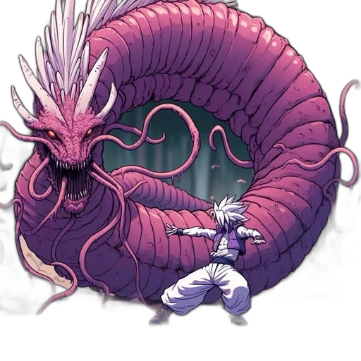 dragon, creature, animal, staff transparent PNG cut-out