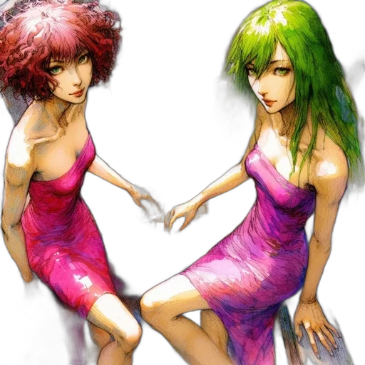 dress, concept art, vaporwave, fantasy art transparent PNG cut-out