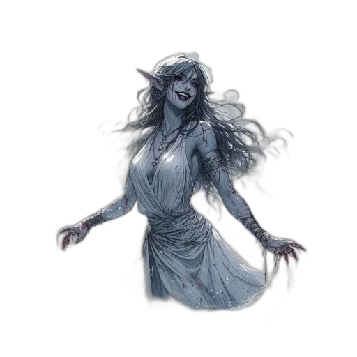dress, creature, staff, concept art transparent PNG cut-out