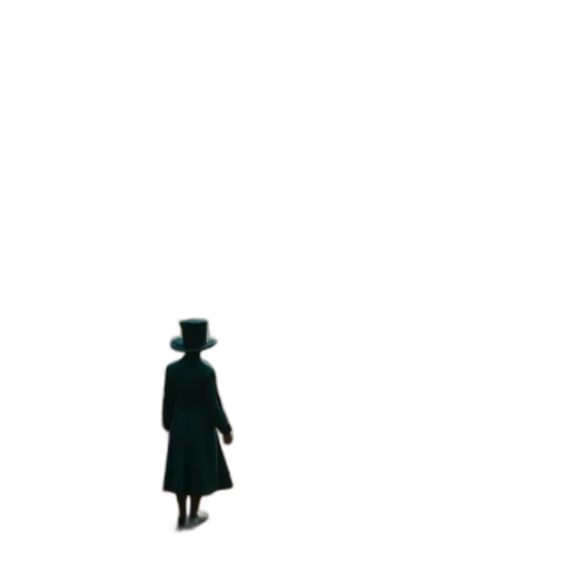 hat, dress, umbrella, staff transparent PNG cut-out