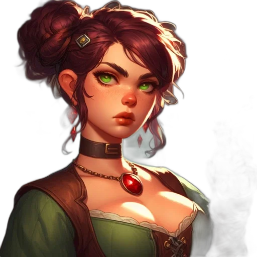 staff, face, dress, jewelry transparent PNG cut-out