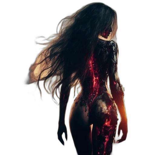 dress, hair, concept art, comic book art transparent PNG cut-out