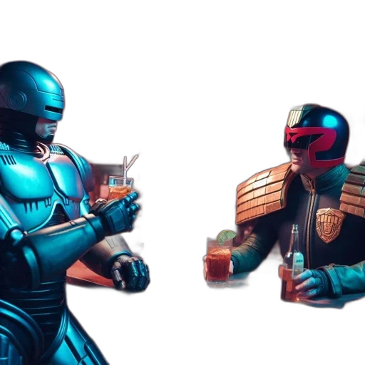 robot, concept art, 3d render, comic book art transparent PNG cut-out