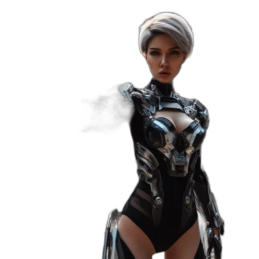 robot, concept art, cyberpunk, comic book art transparent PNG cut-out