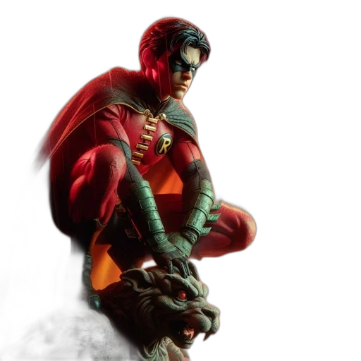 comic book art, concept art, red, superhero transparent PNG cut-out