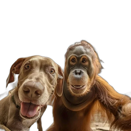 animal, photorealistic, dog, orangutan transparent PNG cut-out