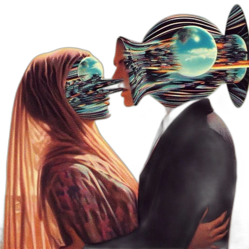 mask, face, concept art, vaporwave transparent PNG cut-out