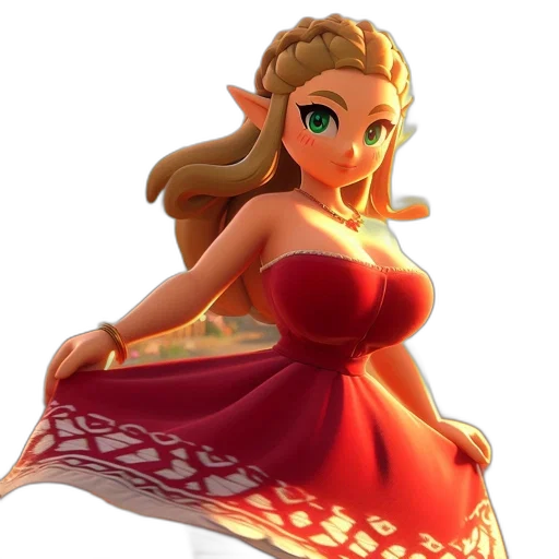 dress, crown, 3d render, concept art transparent PNG cut-out
