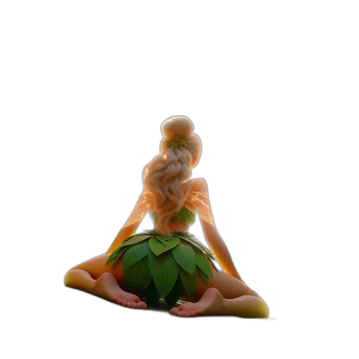 staff, dress, flower, 3d render transparent PNG cut-out