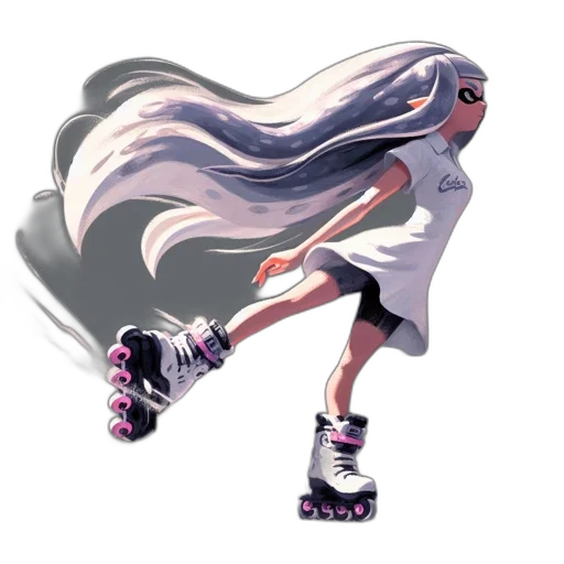 hair, dress, shoes, creature transparent PNG cut-out