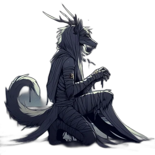 dragon, staff, creature, jacket transparent PNG cut-out
