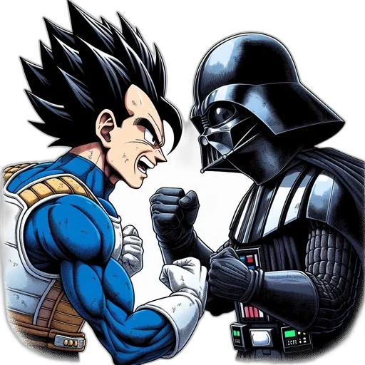 comic book art, cartoon, concept art, two transparent PNG cut-out