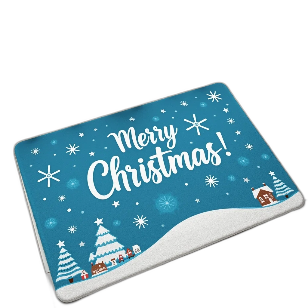 blue, doormat, festive, christmas transparent PNG cut-out