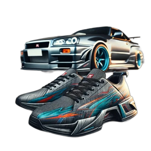shoes, car, concept art, photorealistic transparent PNG cut-out