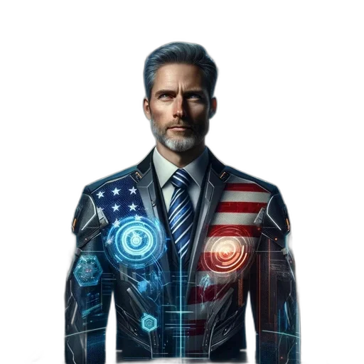 jacket, robot, comic book art, concept art transparent PNG cut-out