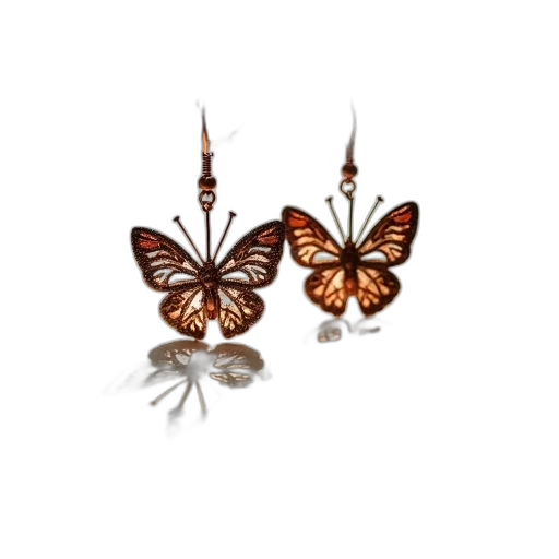 jewelry, pair, copper-colored, earrings transparent PNG cut-out