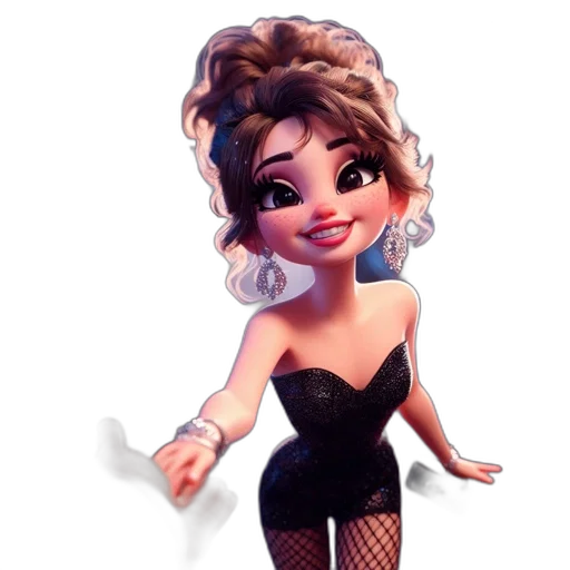 dress, cartoon, concept art, 3d render transparent PNG cut-out