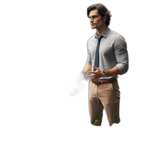 jacket, staff, creature, weapon transparent PNG cut-out