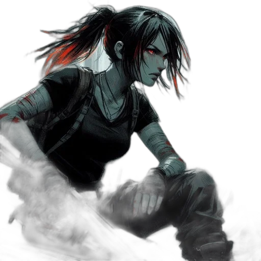concept art, fantasy art, comic book art, cyberpunk transparent PNG cut-out