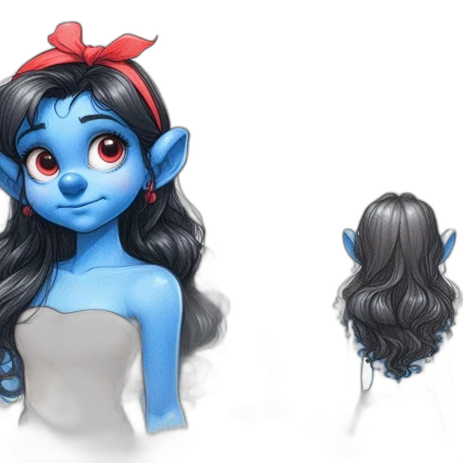 hair, concept art, fantasy art, 3d render transparent PNG cut-out