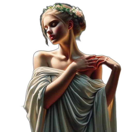 dress, jewelry, crown, fantasy art transparent PNG cut-out