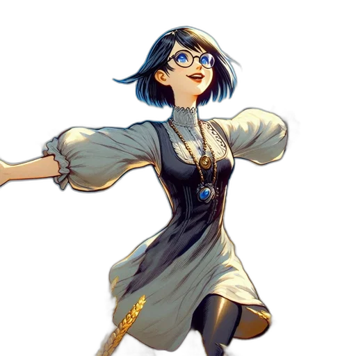dress, staff, concept art, fantasy art transparent PNG cut-out
