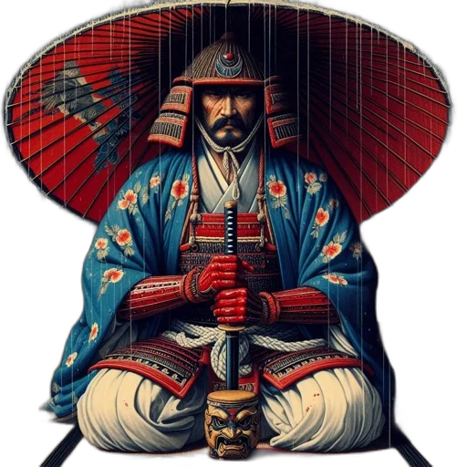 umbrella, staff, sword, mask transparent PNG cut-out
