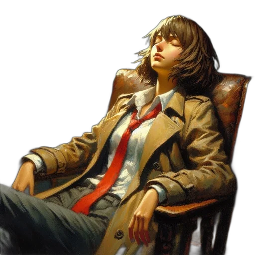 jacket, face, furniture, concept art transparent PNG cut-out