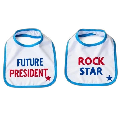 two, bibs, displayed, side transparent PNG cut-out