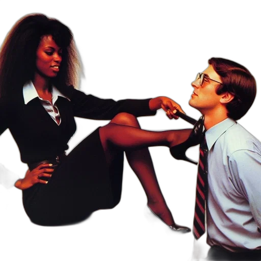 staff, woman, black, outfit transparent PNG cut-out