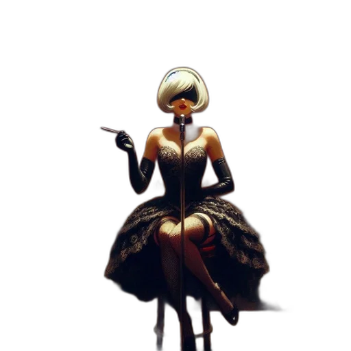 dress, robot, mask, staff transparent PNG cut-out