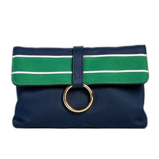 green, navy, stripe, foldover transparent PNG cut-out