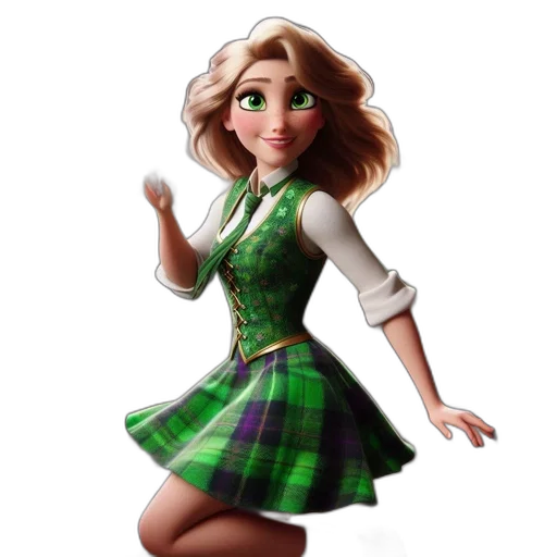 dress, concept art, cartoon, 3d render transparent PNG cut-out