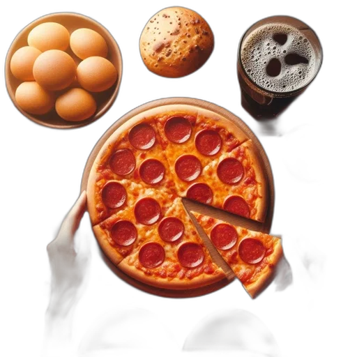 food, 3d render, photorealistic, concept art transparent PNG cut-out