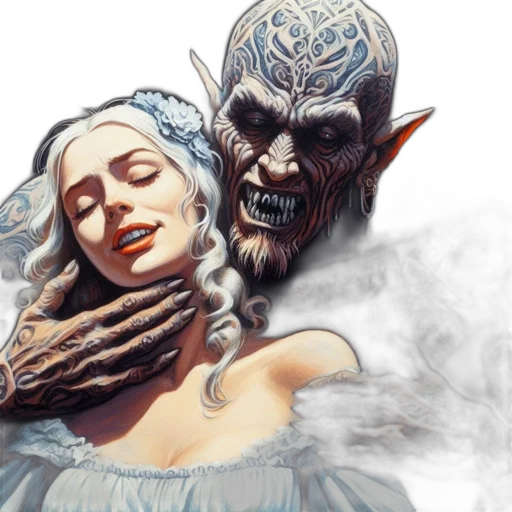 fantasy art, concept art, comic book art, photorealistic transparent PNG cut-out